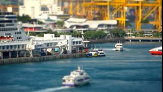 Singapore Harbourfront Ferry Terminal seen from Sentosa Skywalk time lapse miniature theme [upl. by Simpkins300]