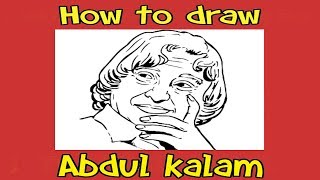 How to draw abdul kalam  Drawing apj abdul kalam step by step easy [upl. by Llennaj]