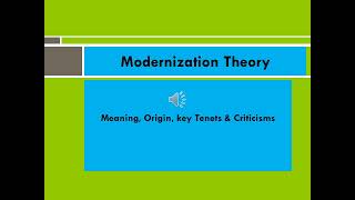 Modernization Theory Meaning Origin Key Tenets amp Criticisms [upl. by Ahsikel124]