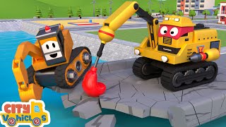 Super Tow truck delivery small cars— Excavator mixer truck and tractor for Kids [upl. by Euginomod652]