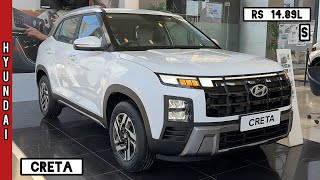 New Hyundai Creta Facelift 2024 🔥 Creta S  1489L  White Colour  Detailed Walkaround Review [upl. by Grantland]