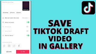 How to save tiktok draft video in gallery without posting 2023 [upl. by Nirtiac591]