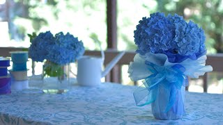 Elegant Hydrangea Bouquet  Stunning Vase Gift Wrapping [upl. by Kcorb]