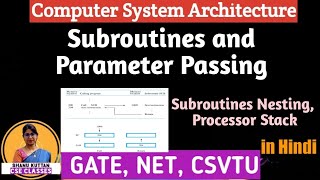 L118 Subroutines and Parameter Passing  Subroutine Nesting  Processor Stack  COA  CSA  Shanu [upl. by Shulman523]