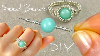 Seed Bead Jewelry Making Tutorials How to Make Seed Bead Rings  Beads Jewelry Making [upl. by Elimac737]