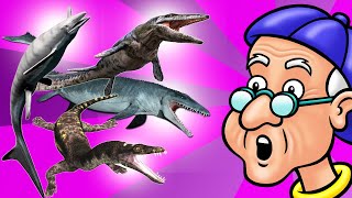 dinossauros aquaticos  Vovô Moleque com o Top 10 dinossauros aquaticos [upl. by Xeno]