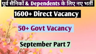 JOBS FOR EXSERVICEMAN amp DEPENDENTS SEPTEMBER PART 7 II 1700  DIRECT VACANCY [upl. by Phene]