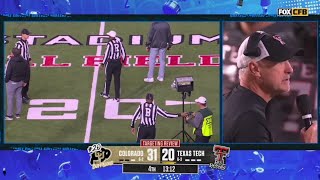 Texas Tech coach gets on the mic and yells at fans to stop throwing stuff on the field 🤣 [upl. by Nwahsal]