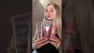 LOrealParisPartner My GO TO hair care routine for healthy blonde hair using paris usa EverPure Bond [upl. by Vevina]