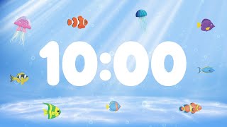 10 Minute Countdown Timer for Kids with Alarm and Fun Music  Under the Sea 🐟 [upl. by Lukasz314]