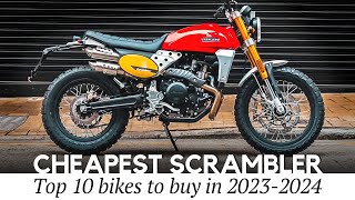 10 Cheapest Scrambler Motorcycles to Buy in 2024 Affordable OffroadReady Commuters [upl. by Nanerb]