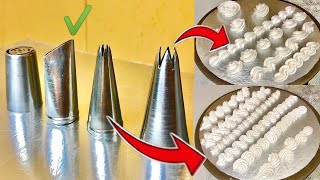 Nozzles Design  Nozzles For Cake Decoration  How To Use Nozzles For Cake [upl. by Noreik]