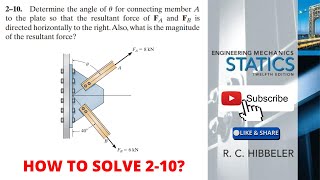 210 hibbeler statics 12th  hibbeler statics chapter 2  hibbeler [upl. by Ecinerev]