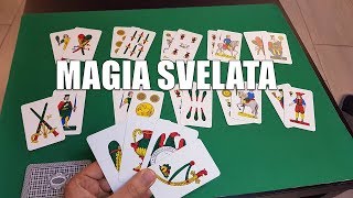 GIOCO DI PRESTIGIO CON CARTE DA SCOPA MAGIA CARTE NAPOLETANE SICILIANE MUTUS NOMEN COCIS DEDIT [upl. by Herrington89]