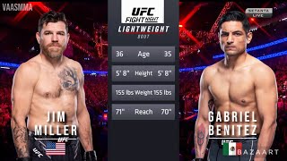 JIM MILLER VS GABRIEL BENITEZ FULL FIGHT UFC VEGAS 84 [upl. by Freda]