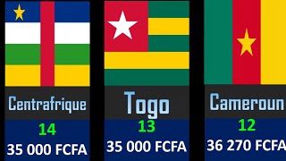 Salaire minimum en Afrique Francophone  dans quels pays paieton le mieux  SMIG [upl. by Noxaj20]