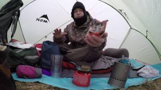 Camping in the Rain MSR Hubba Hubba BMF Arthos and Coffee [upl. by Nitnerb]