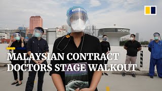 Malaysian contract doctors stage walkout in push for better job security [upl. by Nannoc324]