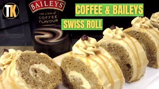 How to make the BEST Coffee Baileys Swiss Roll with Baileys Irish Cream Liqueur  Trickeys Kitchen [upl. by Eronaele]