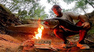 PESCA Y COCINA EN HERMOSO RÍO Uso CARNADA MÁGICA pesca urbana hoy [upl. by Adnoryt]