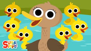 Six Little Ducks  Kids Nursery Rhymes  Super Simple Songs [upl. by Aryt814]