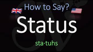 How to Pronounce Status American  British English Pronunciation [upl. by Ellenet455]