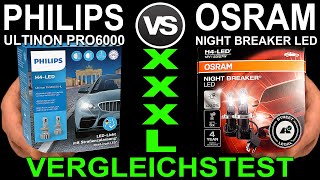 💡 PHILIPS Ultinon PRO6000 vs OSRAM Night Breaker LED Testbericht Vergleichstest Helligkeit Messung [upl. by Elay]