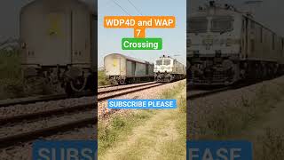 WDP4D and WAP 7 same time crossing video  short [upl. by Anitsihc]