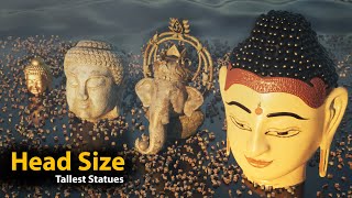 Head Size Comparison of Tallest Statues  world Tallest statuss head [upl. by Pember]