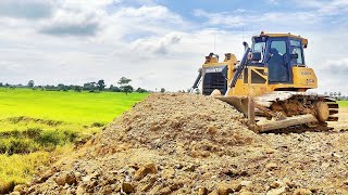 Amazing Heavy Machinery at Work Bulldozer Moving Soil to Fill Land with New Project [upl. by Vitkun]