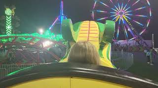 Me on the orient express dragon roller coaster in Laporte Indiana county fair pt 5 [upl. by Ellenrahs]