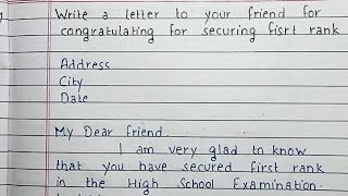 Write a letter to your friend for congratulating him on his success [upl. by Anastatius]