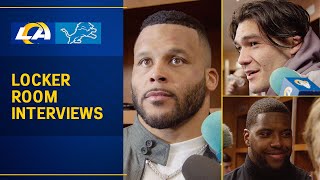 RamsLions Postgame Locker Room Interviews Aaron Donald Puka Nacua Kobie Turner amp Cooper Kupp [upl. by Cosette]