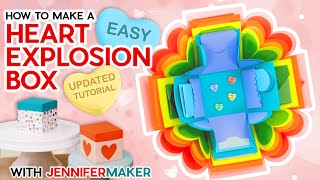 How to Make an Explosion Box ❤️ DIY Valentines Day Explosion Box ❤️ UPDATED Cricut Tutorial [upl. by Ecikram71]