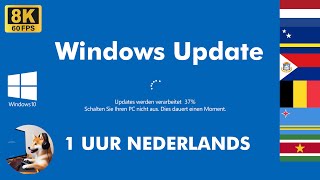 Windows 10 Updatescherm in het Nederlands op 8K 4K HD 60 FPS 💻💾🖥️ 1 uur lusValse schermgrap 2024 [upl. by Darbie]