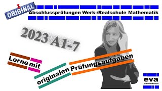 Abschlussprüfung 2023 A17  BW Realschule Mathematik [upl. by Nomed]