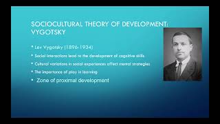 Chapter 9  Vygotskys Sociocultural Theory of Development [upl. by Almeeta]