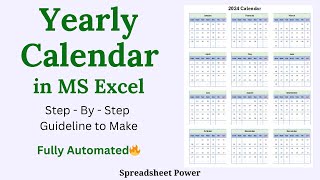 How to Make Dynamic Yearly Calendar in Excel [upl. by Veleda28]