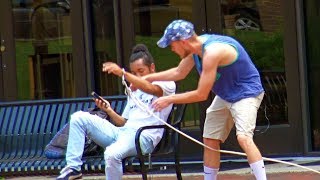 Handcuffing People Prank  RebelTV [upl. by Yrailih]