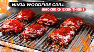 Ninja Woodfire Grill Smoked BBQ Chicken Thighs [upl. by Claudy]