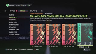 NEW UNTRADEABLE SHAPESHIFTER FOUNDATIONS PACK OPENED FIFA 22 ULTIMATE TEAM [upl. by Urata]