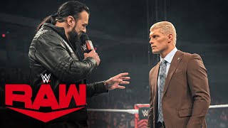 Drew McIntyre blames Cody Rhodes for poisoning the locker room Raw highlights Jan 15 2024 [upl. by Norval]