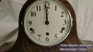 1930s Mantle Clock Westminster Chimes [upl. by Yelac]