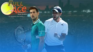 FULL ACE TENNIS SIMULATOR 2021  Djokovic vs Karatsev  Belgrade  The Most Realistic Tennis Game [upl. by Ydnolem]