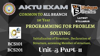 U3P11 Programming for Problem Solving btech 1st year  PPS Btech  AKTU Lecture  uniqueseries [upl. by Huntingdon]