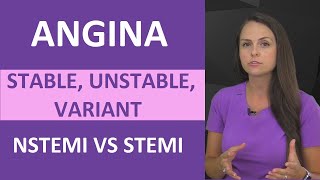 Angina Symptoms Treatment Nursing NCLEX Review Stable Unstable Variant Angina [upl. by Katrina530]