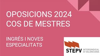 Assemblea informativa Oposicions 2024  Cos de mestres [upl. by Sivek]