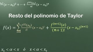 Resto del polinomio de Taylor  forma de Lagrange del resto [upl. by Abih]