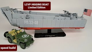 LCVP HIGGINS BOATWillys Jeep  LIMITED EDITION COBI 4848 speed build review cobi bricks usa [upl. by Eseila818]