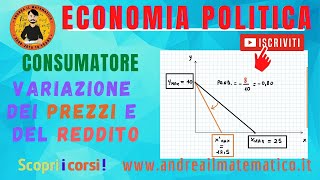 VARIAZIONE DEI PREZZI E DEL REDDITO ECONOMIA POLITICA [upl. by Daughtry]